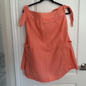 Free People Coral Linen Cotton Mini Dress